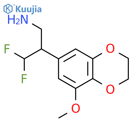 3,3-difluoro-2-(8-methoxy-2,3-dihydro-1,4-benzodioxin-6-yl)propan-1-amine structure