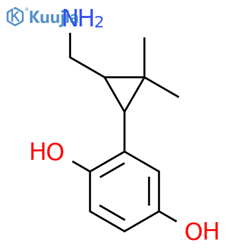 2-3-(aminomethyl)-2,2-dimethylcyclopropylbenzene-1,4-diol structure