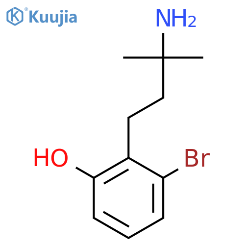 2-(3-amino-3-methylbutyl)-3-bromophenol structure