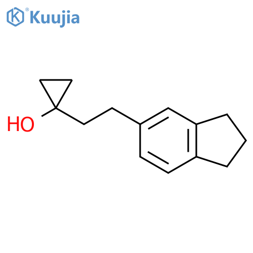 1-2-(2,3-dihydro-1H-inden-5-yl)ethylcyclopropan-1-ol structure
