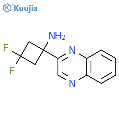 3,3-difluoro-1-(quinoxalin-2-yl)cyclobutan-1-amine structure