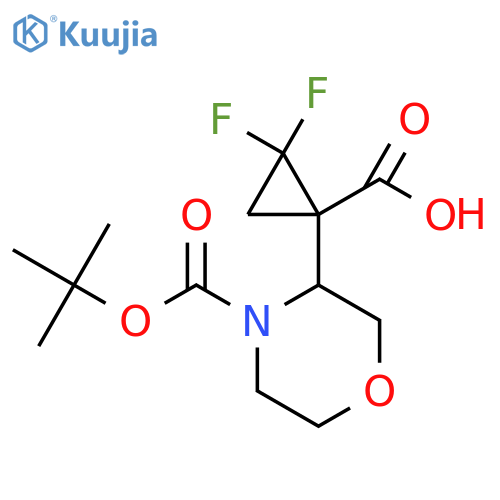 1-{4-(tert-butoxy)carbonylmorpholin-3-yl}-2,2-difluorocyclopropane-1-carboxylic acid structure