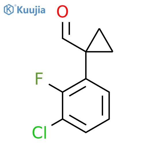 1-(3-chloro-2-fluorophenyl)cyclopropane-1-carbaldehyde structure