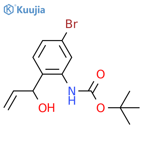 tert-butyl N-5-bromo-2-(1-hydroxyprop-2-en-1-yl)phenylcarbamate structure