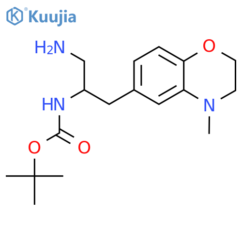 tert-butyl N-1-amino-3-(4-methyl-3,4-dihydro-2H-1,4-benzoxazin-6-yl)propan-2-ylcarbamate structure