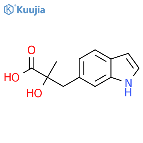 2-hydroxy-3-(1H-indol-6-yl)-2-methylpropanoic acid structure