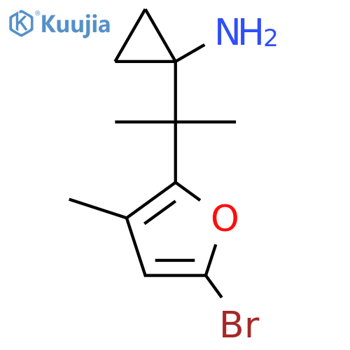 1-2-(5-bromo-3-methylfuran-2-yl)propan-2-ylcyclopropan-1-amine structure