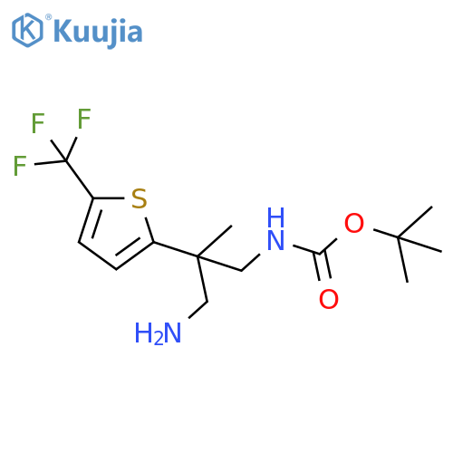 tert-butyl N-{3-amino-2-methyl-2-5-(trifluoromethyl)thiophen-2-ylpropyl}carbamate structure
