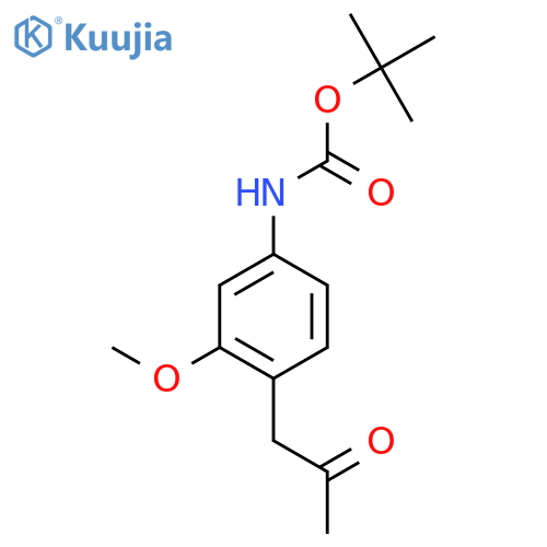 tert-butyl N-3-methoxy-4-(2-oxopropyl)phenylcarbamate structure