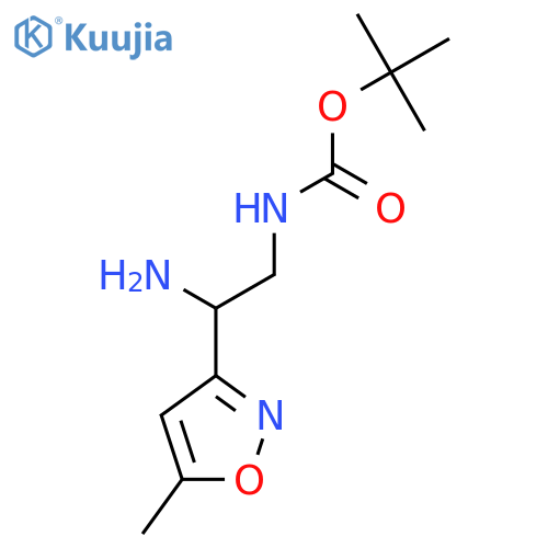 tert-butyl N-2-amino-2-(5-methyl-1,2-oxazol-3-yl)ethylcarbamate structure