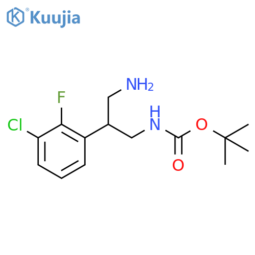 tert-butyl N-3-amino-2-(3-chloro-2-fluorophenyl)propylcarbamate structure