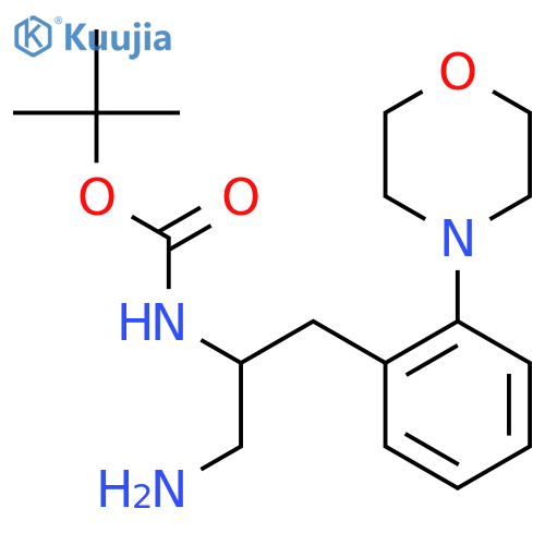 tert-butyl N-{1-amino-3-2-(morpholin-4-yl)phenylpropan-2-yl}carbamate structure