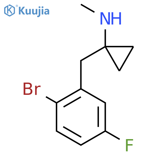 1-(2-bromo-5-fluorophenyl)methyl-N-methylcyclopropan-1-amine structure