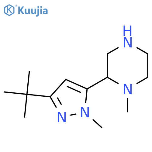 2-(3-tert-butyl-1-methyl-1H-pyrazol-5-yl)-1-methylpiperazine structure