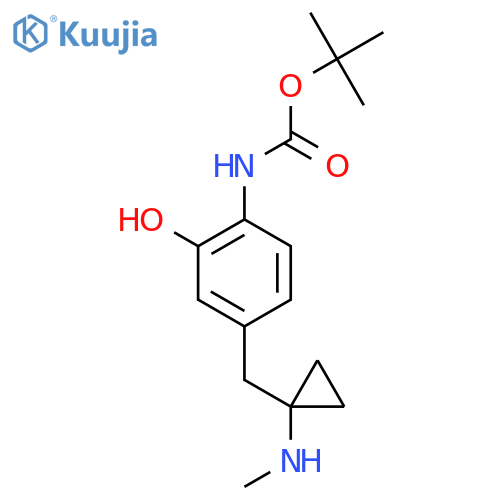 tert-butyl N-(2-hydroxy-4-{1-(methylamino)cyclopropylmethyl}phenyl)carbamate structure