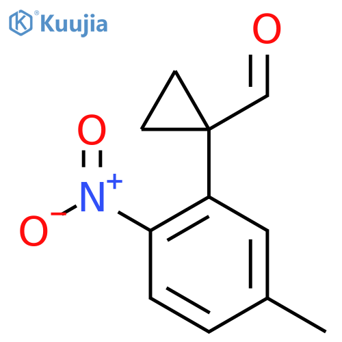 1-(5-methyl-2-nitrophenyl)cyclopropane-1-carbaldehyde structure