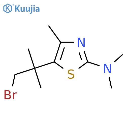 5-(1-bromo-2-methylpropan-2-yl)-N,N,4-trimethyl-1,3-thiazol-2-amine structure