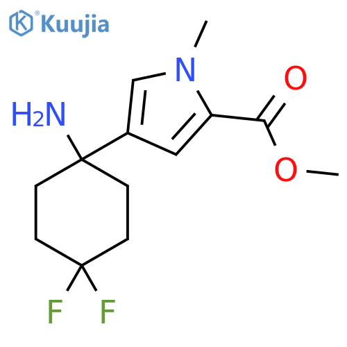 methyl 4-(1-amino-4,4-difluorocyclohexyl)-1-methyl-1H-pyrrole-2-carboxylate structure