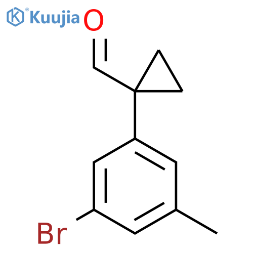 1-(3-bromo-5-methylphenyl)cyclopropane-1-carbaldehyde structure