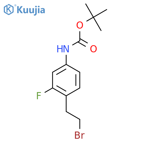 tert-butyl N-4-(2-bromoethyl)-3-fluorophenylcarbamate structure