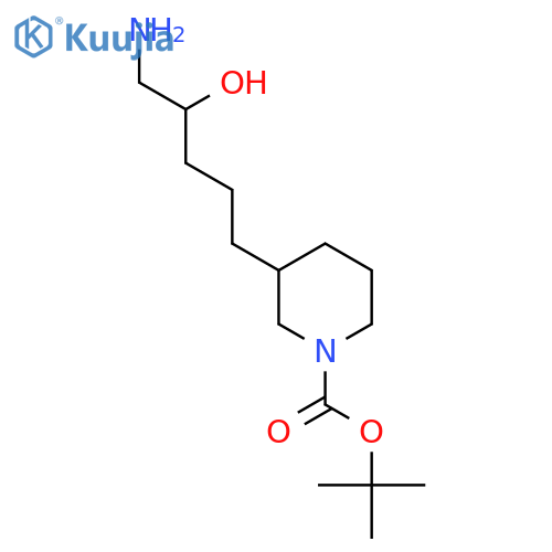 tert-butyl 3-(5-amino-4-hydroxypentyl)piperidine-1-carboxylate structure