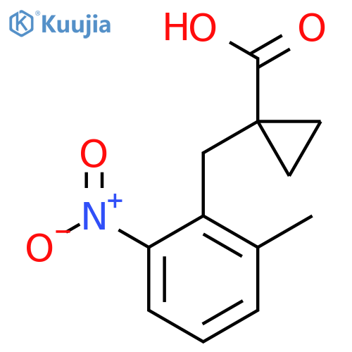 1-(2-methyl-6-nitrophenyl)methylcyclopropane-1-carboxylic acid structure