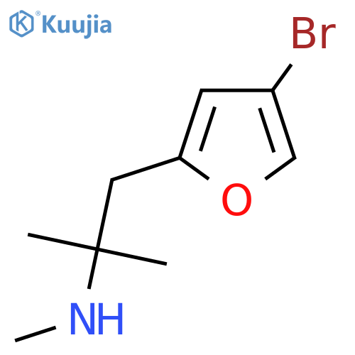 1-(4-bromofuran-2-yl)-2-methylpropan-2-yl(methyl)amine structure