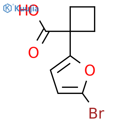 1-(5-bromofuran-2-yl)cyclobutane-1-carboxylic acid structure