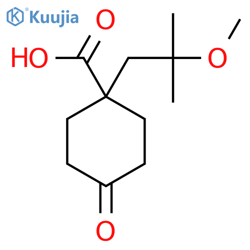 1-(2-methoxy-2-methylpropyl)-4-oxocyclohexane-1-carboxylic acid structure