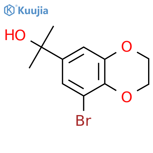2-(8-bromo-2,3-dihydro-1,4-benzodioxin-6-yl)propan-2-ol structure