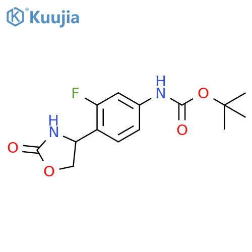 tert-butyl N-3-fluoro-4-(2-oxo-1,3-oxazolidin-4-yl)phenylcarbamate structure