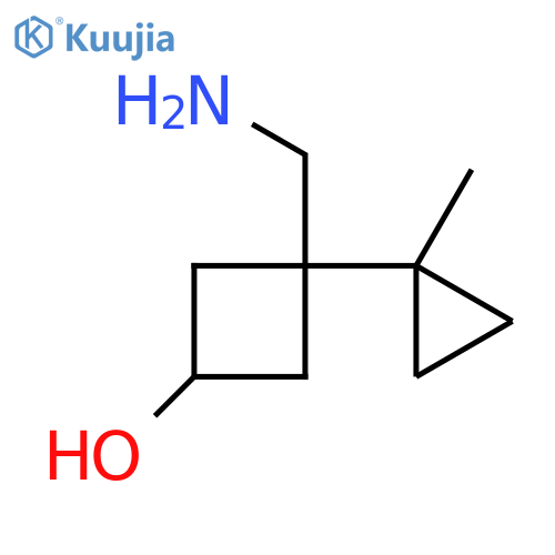 3-(aminomethyl)-3-(1-methylcyclopropyl)cyclobutan-1-ol structure