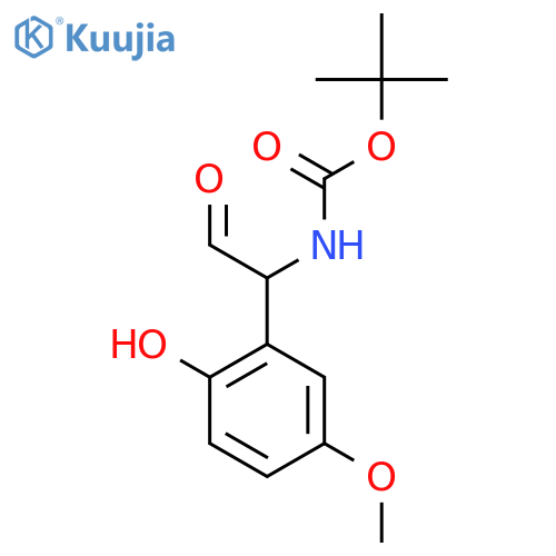 tert-butyl N-1-(2-hydroxy-5-methoxyphenyl)-2-oxoethylcarbamate structure