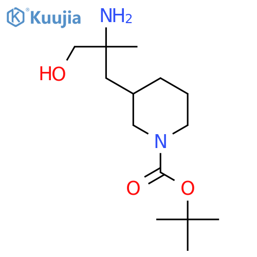 tert-butyl 3-(2-amino-3-hydroxy-2-methylpropyl)piperidine-1-carboxylate structure