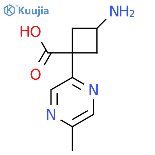 3-amino-1-(5-methylpyrazin-2-yl)cyclobutane-1-carboxylic acid structure