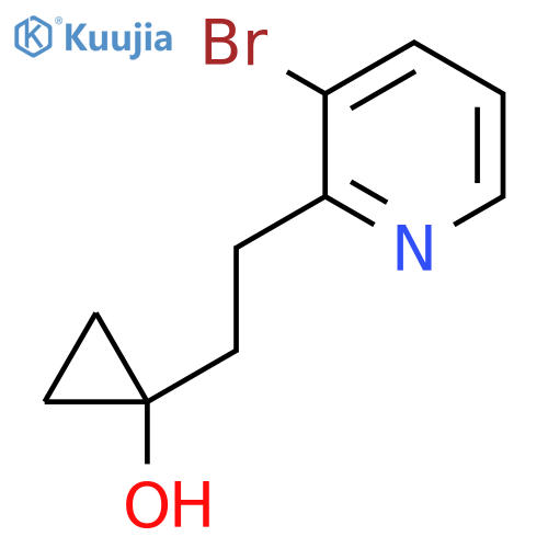 1-2-(3-bromopyridin-2-yl)ethylcyclopropan-1-ol structure