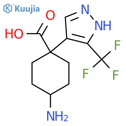 4-amino-1-3-(trifluoromethyl)-1H-pyrazol-4-ylcyclohexane-1-carboxylic acid structure