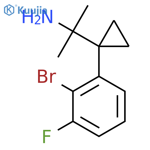 2-1-(2-bromo-3-fluorophenyl)cyclopropylpropan-2-amine structure
