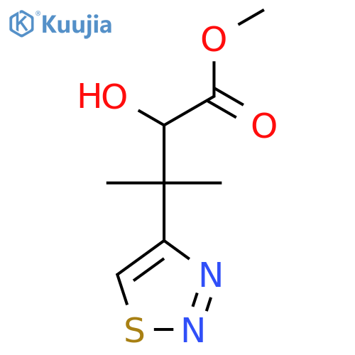 methyl 2-hydroxy-3-methyl-3-(1,2,3-thiadiazol-4-yl)butanoate structure