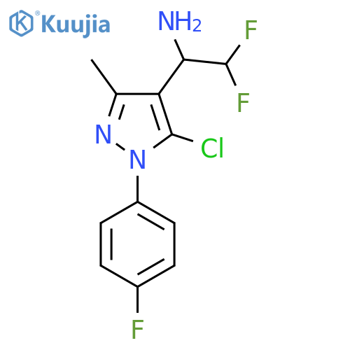 1-5-chloro-1-(4-fluorophenyl)-3-methyl-1H-pyrazol-4-yl-2,2-difluoroethan-1-amine structure