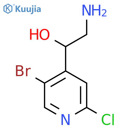 2-amino-1-(5-bromo-2-chloropyridin-4-yl)ethan-1-ol structure