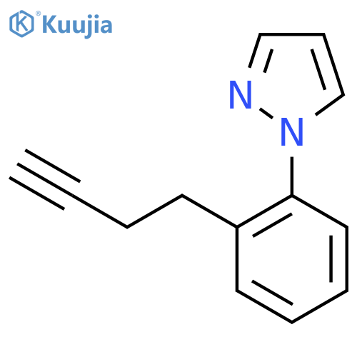 1-2-(but-3-yn-1-yl)phenyl-1H-pyrazole structure