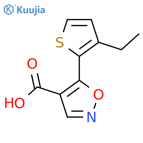 5-(3-ethylthiophen-2-yl)-1,2-oxazole-4-carboxylic acid structure