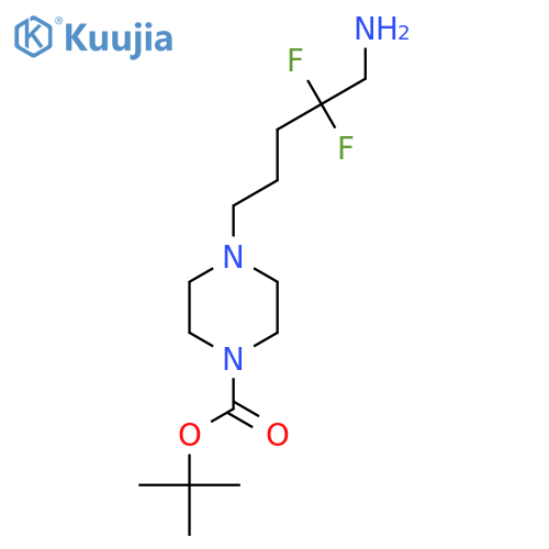 tert-butyl 4-(5-amino-4,4-difluoropentyl)piperazine-1-carboxylate structure