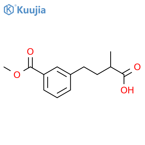 4-3-(methoxycarbonyl)phenyl-2-methylbutanoic acid structure