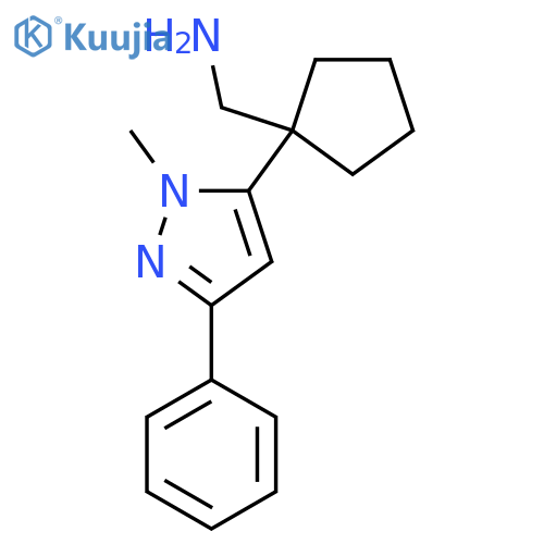 1-(1-methyl-3-phenyl-1H-pyrazol-5-yl)cyclopentylmethanamine structure