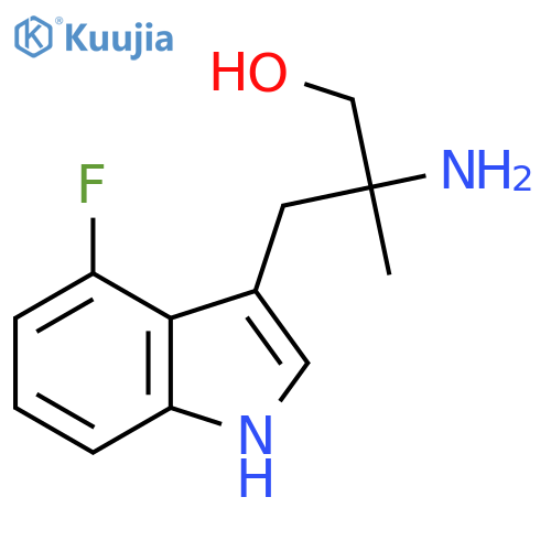 2-amino-3-(4-fluoro-1H-indol-3-yl)-2-methylpropan-1-ol structure