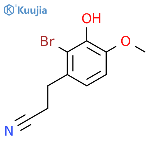3-(2-bromo-3-hydroxy-4-methoxyphenyl)propanenitrile structure