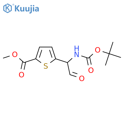 methyl 5-(1-{(tert-butoxy)carbonylamino}-2-oxoethyl)thiophene-2-carboxylate structure