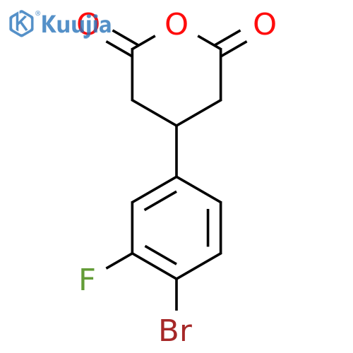 4-(4-bromo-3-fluorophenyl)oxane-2,6-dione structure